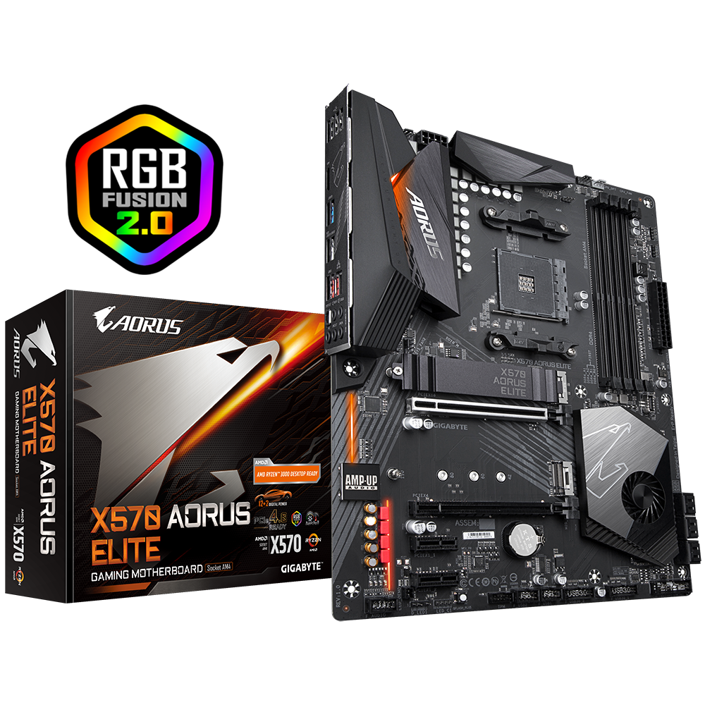 Mother GIGABYTE X570 AORUS ELITE AM4 DDR4 (3ra/4ta/5ta Gen) (6439)