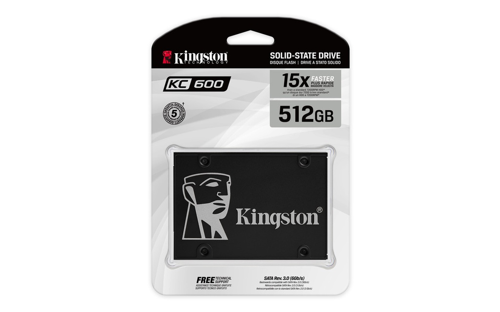 Disco SSD KINGSTON KC600 512 GB SATA Interno 7 mm (0253)