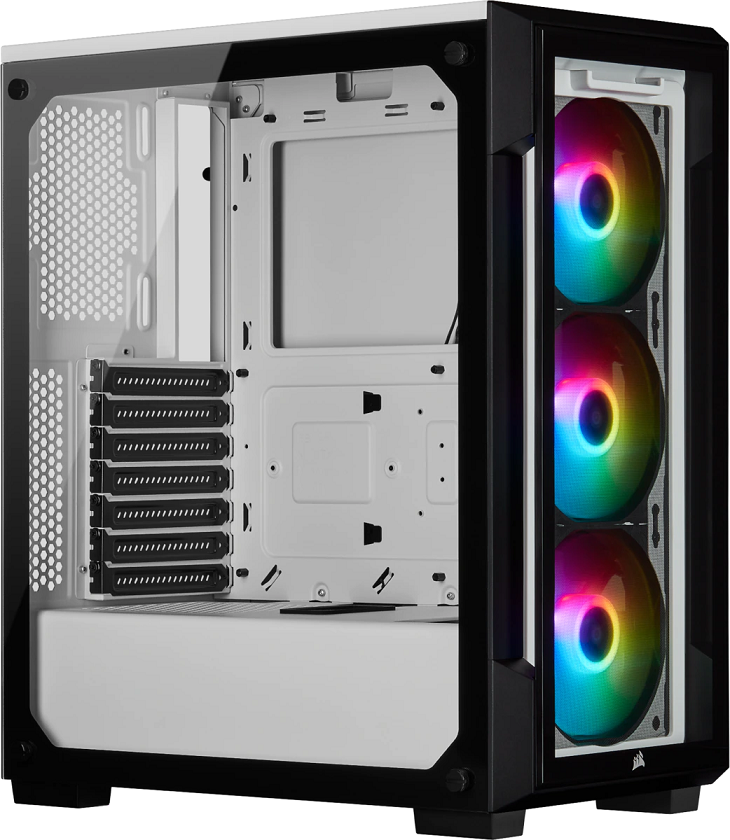 Gabinete Corsair 220T RGB Tempered Glass Mid-Tower Smart ICUE White (8607)