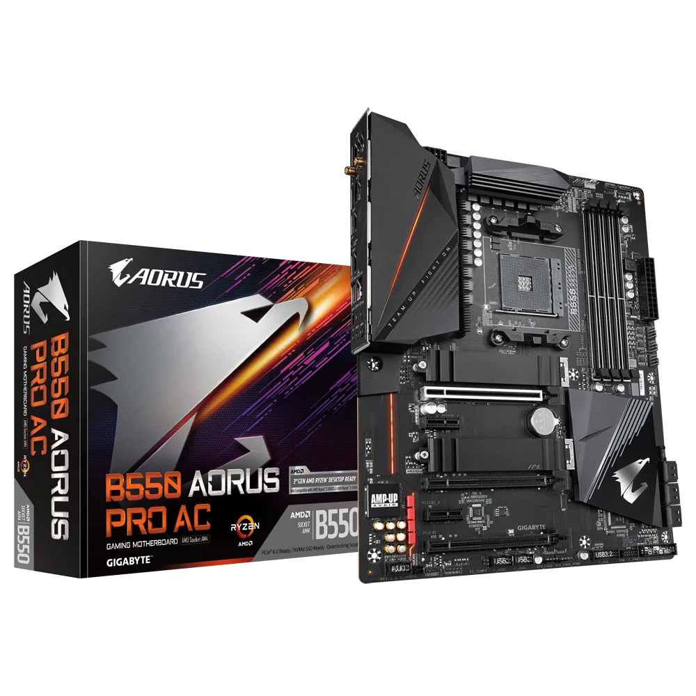 Mother GIGABYTE B550 AORUS PRO AC AM4 DDR4 (3ra/4ta/5ta Gen) (9515)