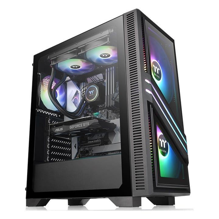 Gabinete TT Versa T35 RGB Mid-Tower TG Fan*1 Black (6449)