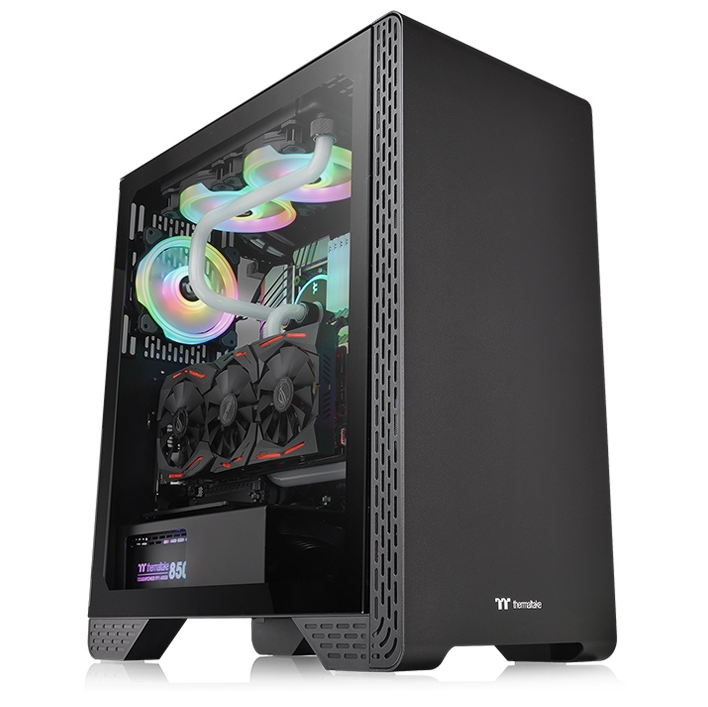 Gabinete TT S300 Mid-Tower TG Fan*1 Black (2922)