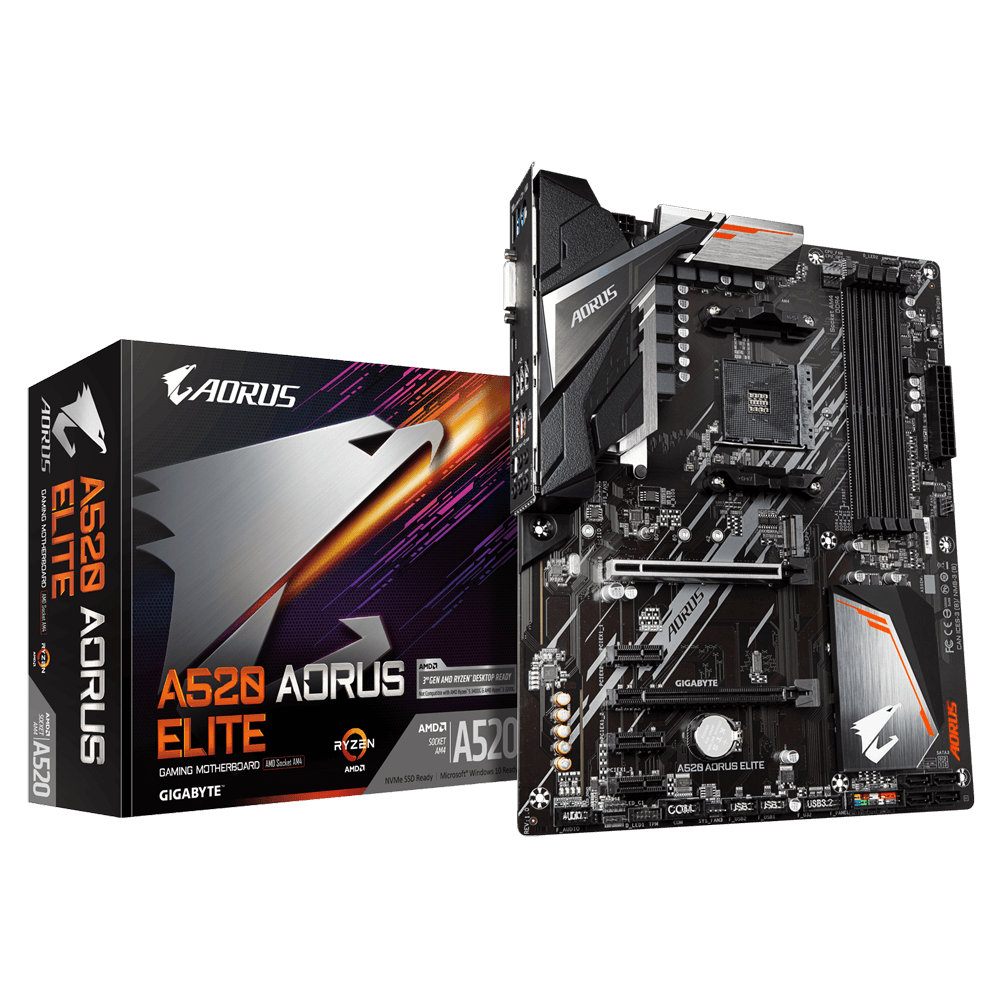 Mother GIGABYTE A520 AORUS ELITE AM4 DDR4 (3ra/4ta/5ta Gen) (9812)