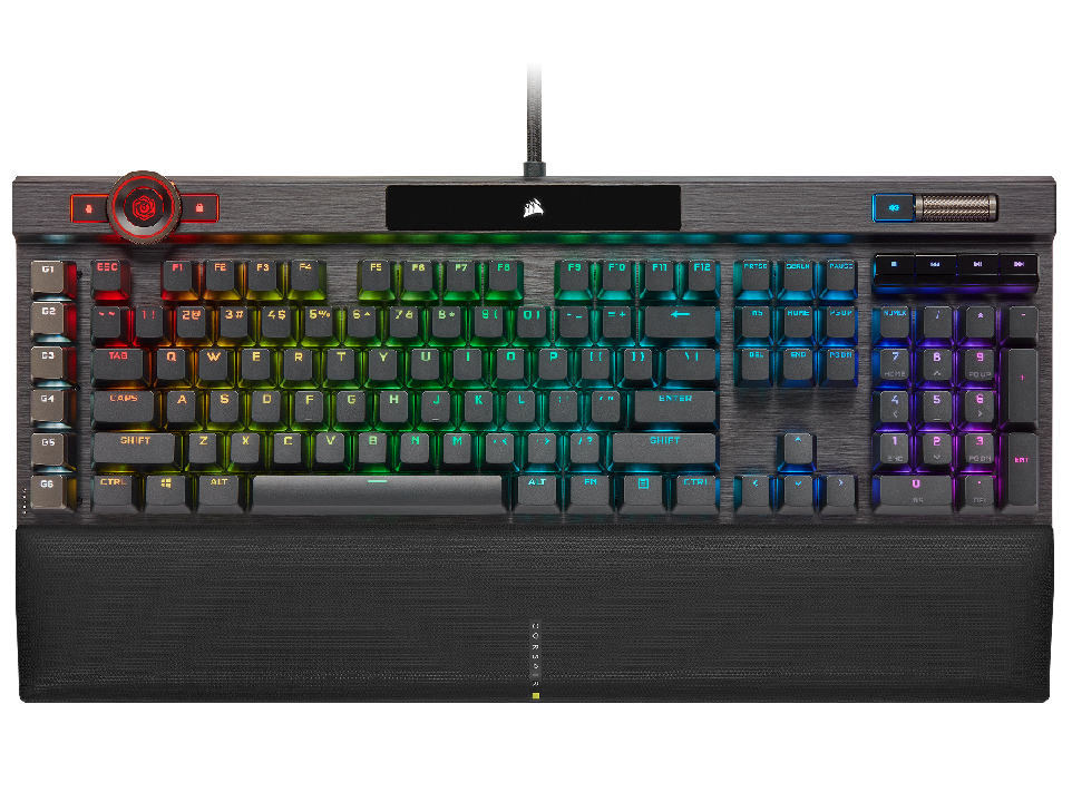 Teclado Corsair K100 RGB Mecanico Switch Corsair OPX Black