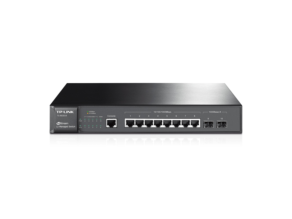 Switch Tp-Link TL-SG3210 JetStream L2 Gigabit 8 Puertos + 2 SFP