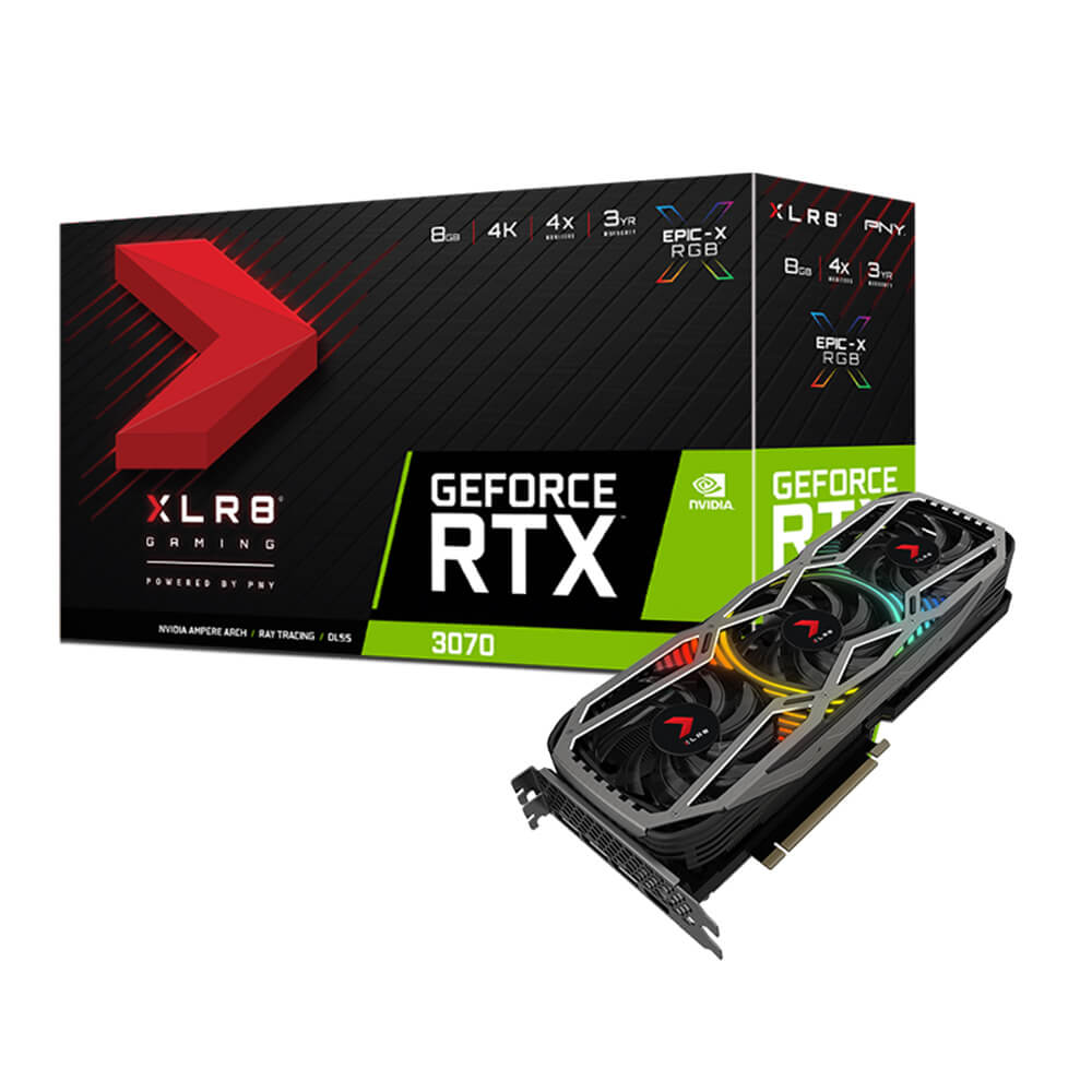 VGA PNY GeForce RTX 3070 8GB XLR8 GAMING REVEL EPIC-X RGB TRIPLE FAN LHR (7722)