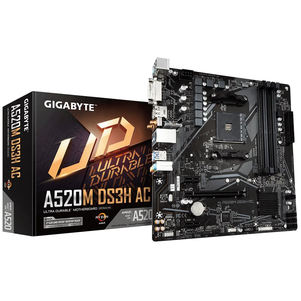 Mother GIGABYTE A520M DS3H AC 1.0 sAM4 DDR4 (3ra y 5ta Gen) (0696)