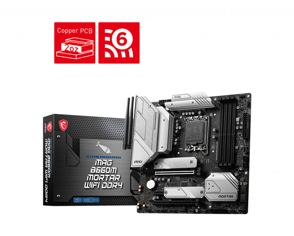 Mother MSI MAG B660M MORTAR WIFI DDR4 s1700 (12va Gen) (7907)
