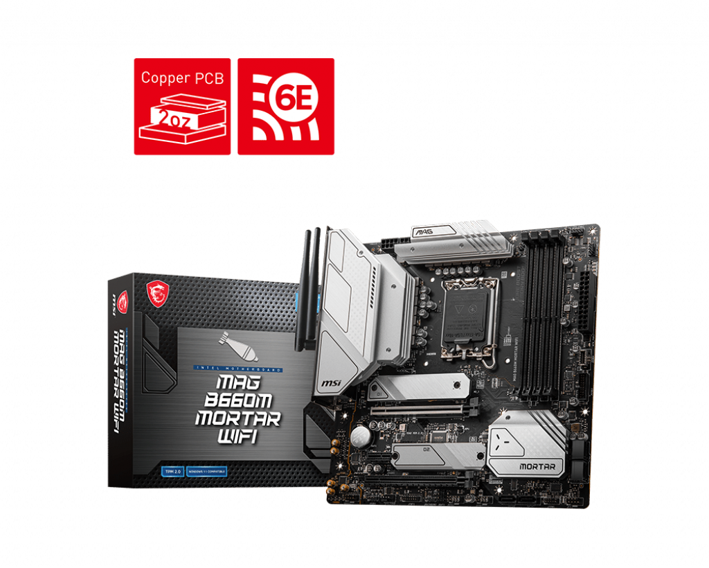 Mother MSI MAG B660M MORTAR WIFI DDR5 s1700 (12va Gen) (2420)