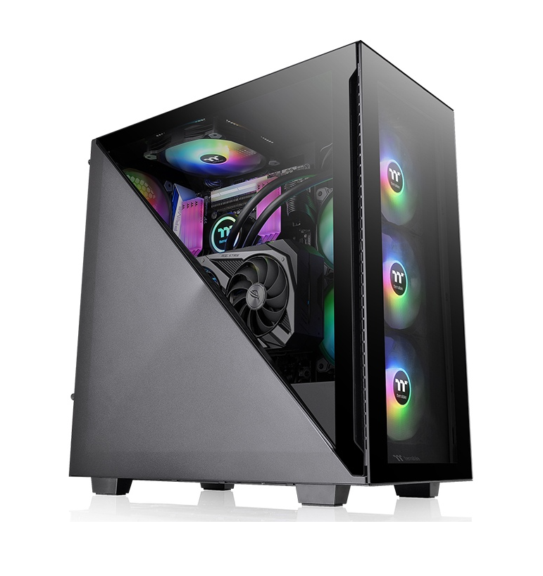 Gabinete TT Divider 300 Mid-Tower TG x2 Fan x3 ARGB + Fan x1 Black