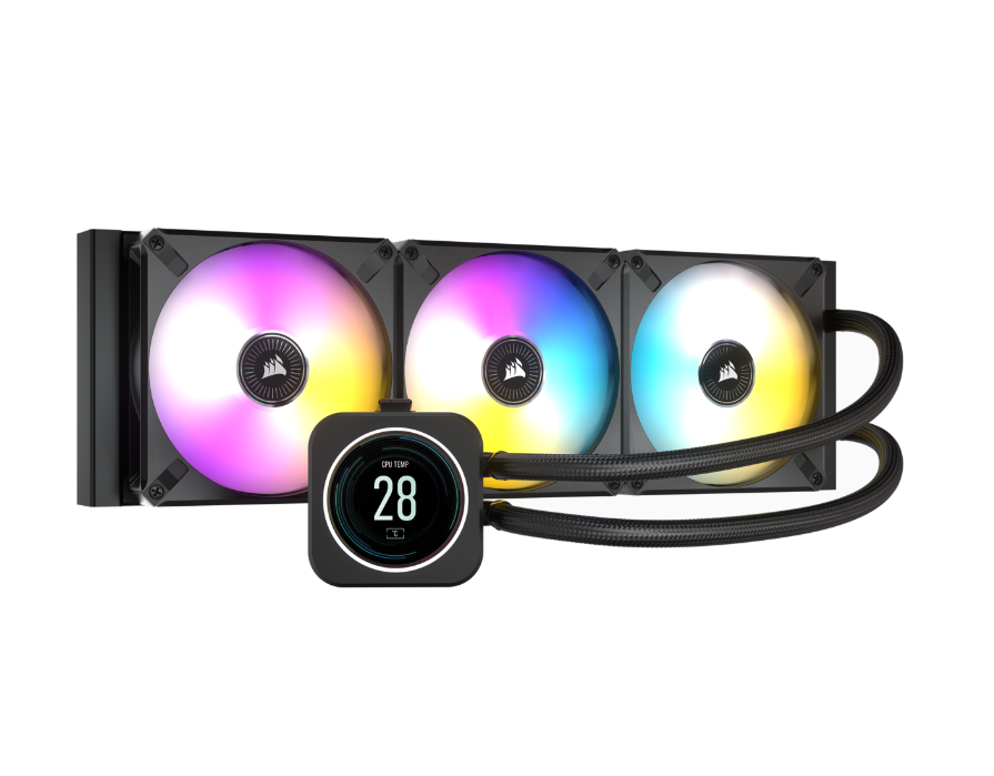 Water Cooling Corsair iCUE H150i ELITE LCD Display 3x CPU Cooler 360mm Black (8147)