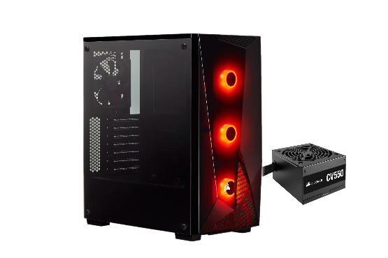 Gabinete c/Fuente Corsair SPEC Delta Mid-Tower TG RGB + Fuente CV550 550W 80+ Bronze (6360)