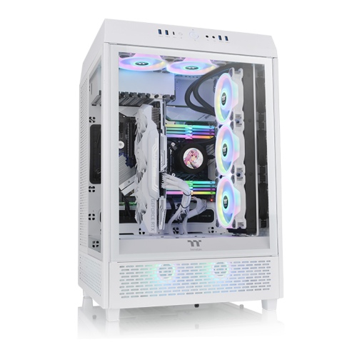 Gabinete TT The Tower 500 Mid-Tower TG x3 Fan x 2 Snow White