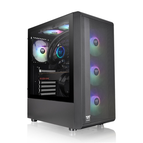 Gabinete TT S200 Mid-Tower TG Fan x3 ARGB Black