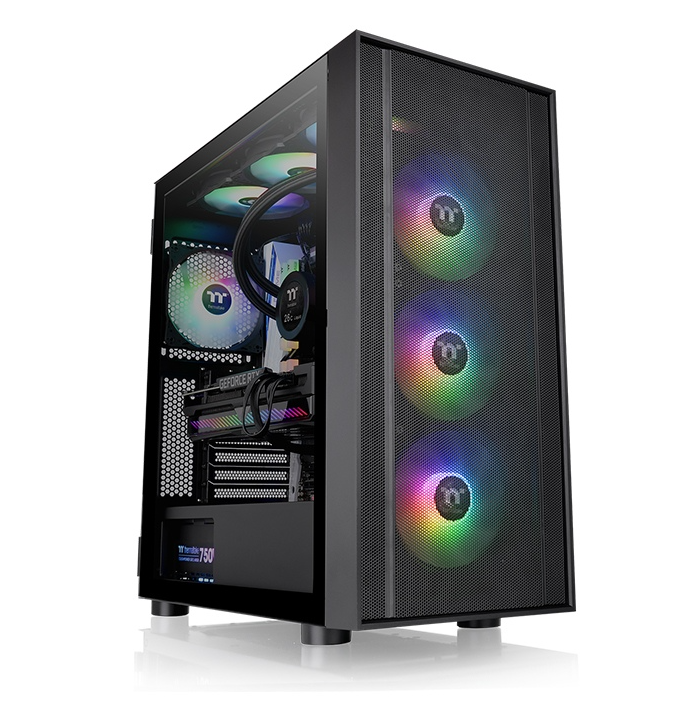 Gabinete TT H570 Mid-Tower TG Fan x3 ARGB Mesh Front Black (3683)