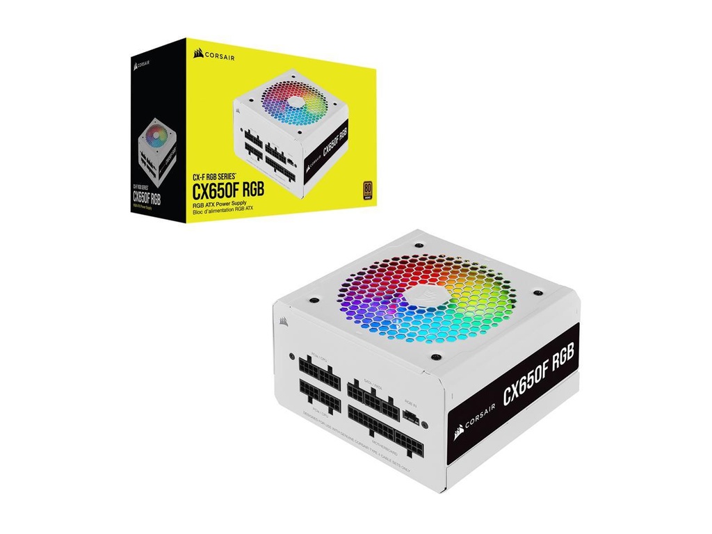[101476] Fuente Corsair CX650F 650W 80 Plus Bronze Fully Modular RGB White (3106))