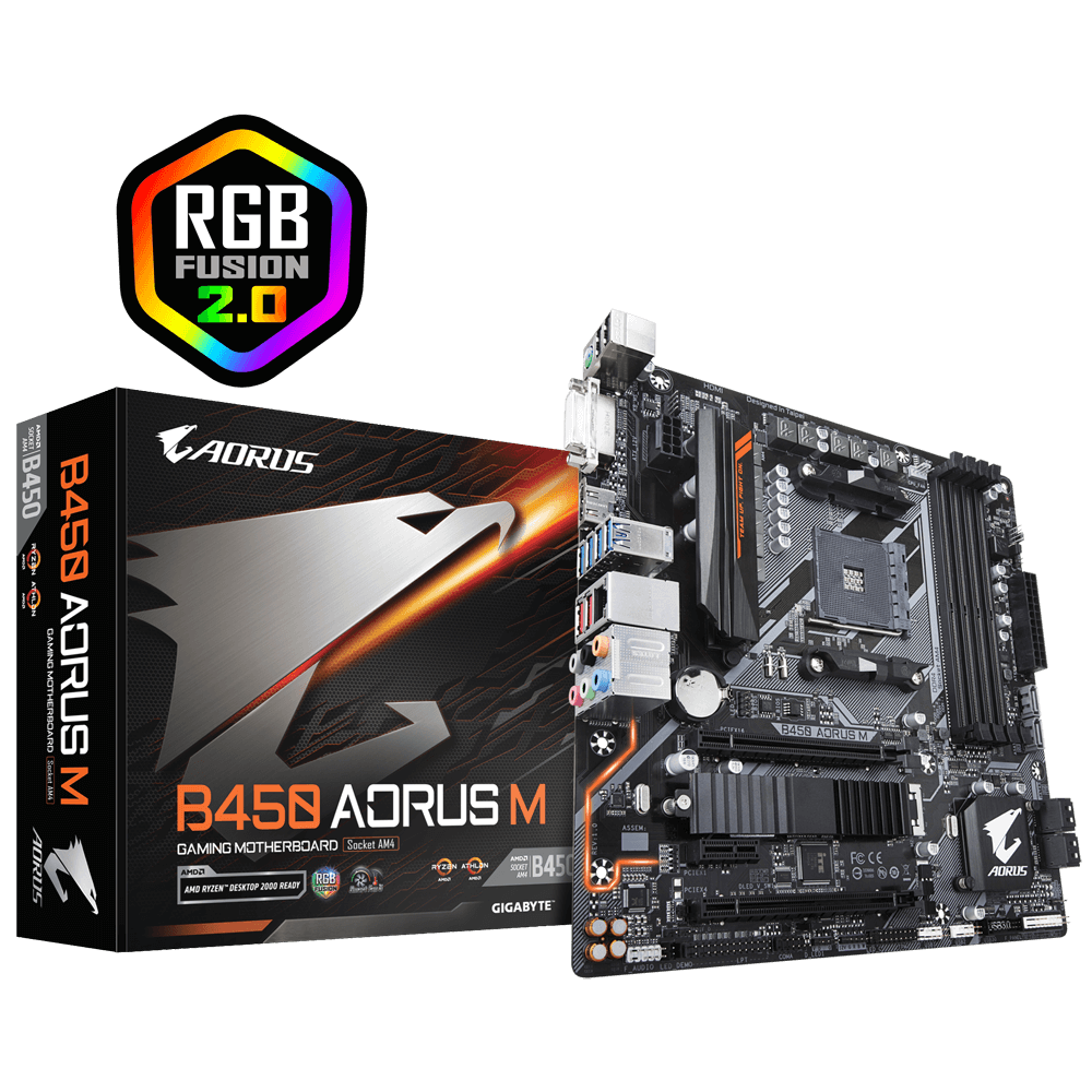 [101521] Mother GIGABYTE B450 AORUS M 1.0 DDR4 sAM4 (3858)