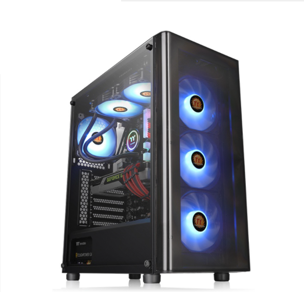 [101562] Gabinete TT V200 TG RGB Black/Temp Glass*1/Fan x 3 S/F (4398)