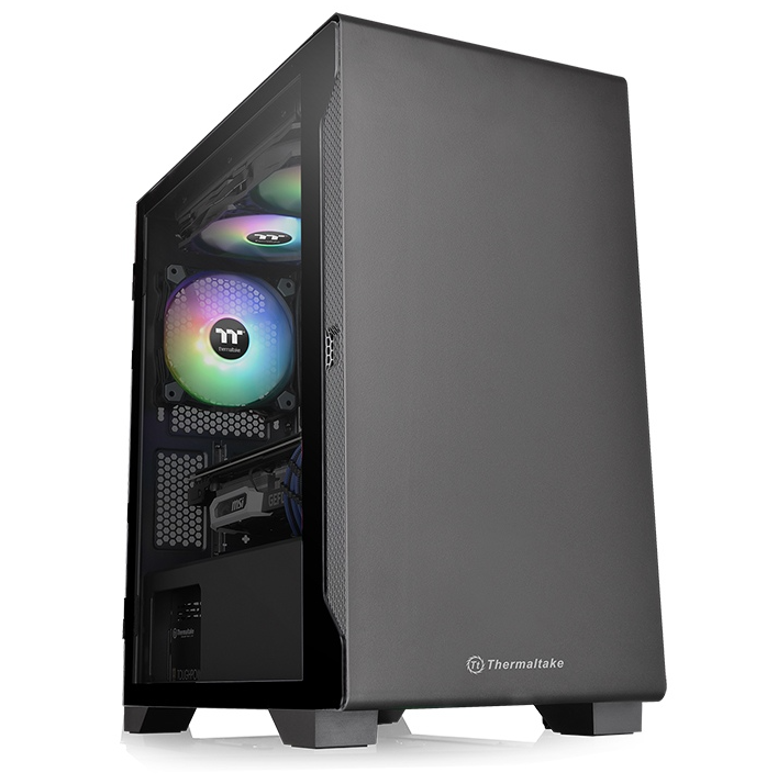 [100645] Gabinete TT S100 Mid-Tower TG Fan x1 Black