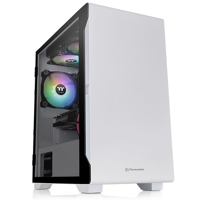 [100640] Gabinete TT S100 Mid-Tower TG Fan x1 White