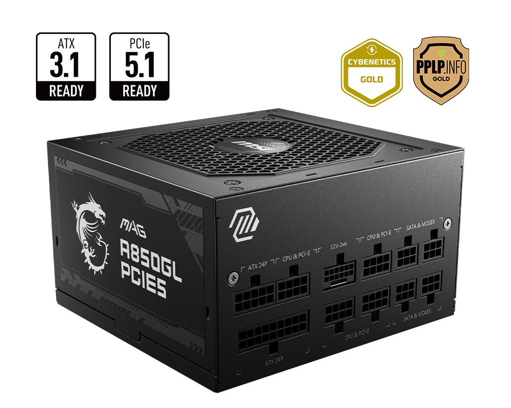 Fuente MSI MAG A850GL 850W 80 Plus Gold Full Modular PCIE 5.0