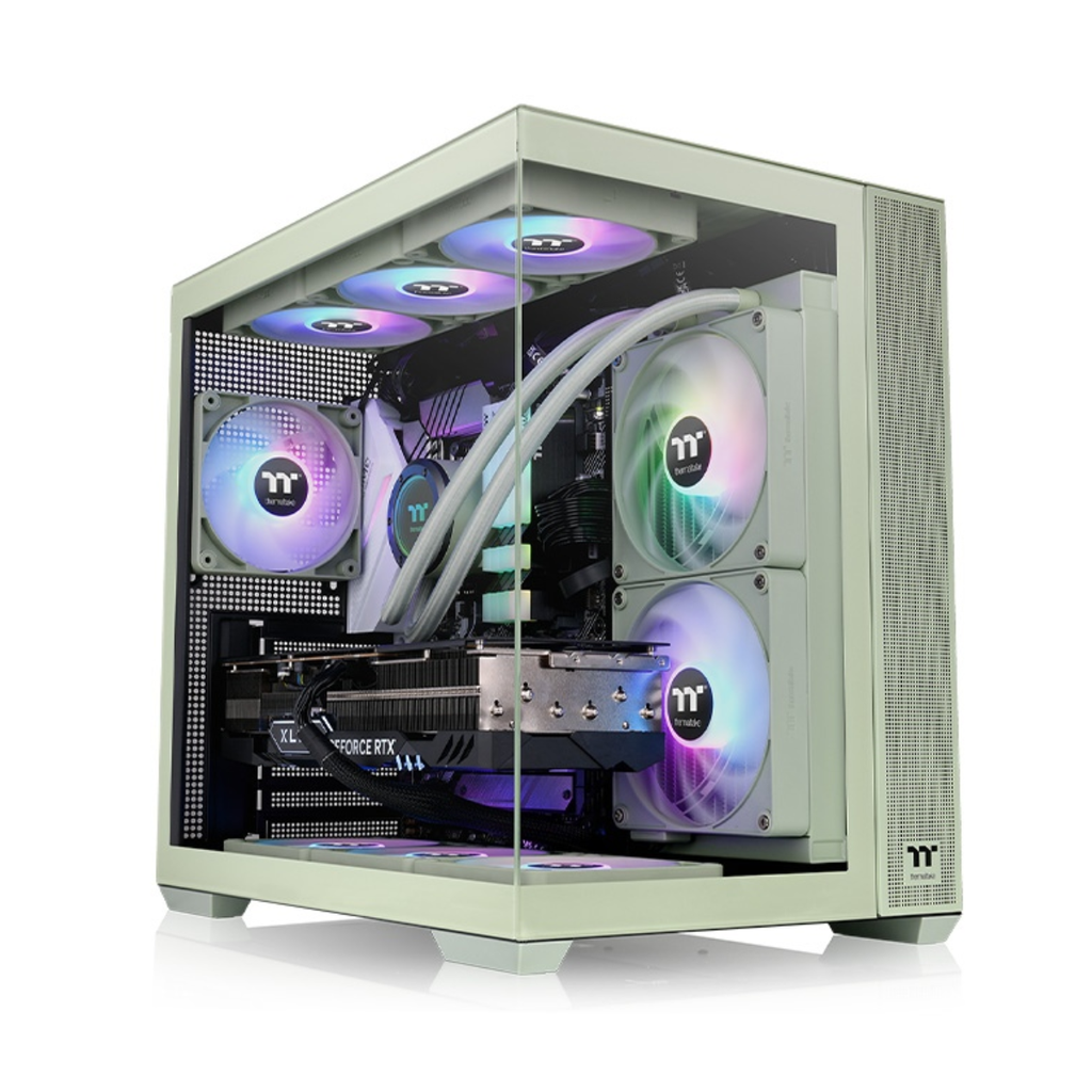 Gabinete TT View 380 Mid Tower TG x2 Fan ARGB x4 Matcha Green