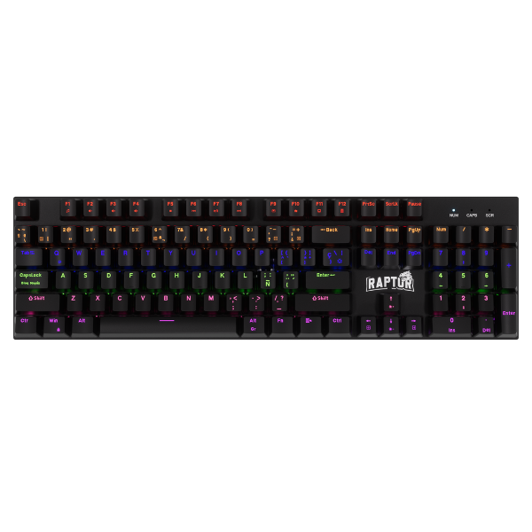 Teclado Raptor Fireclaw M104 Mecanico Retroiluminado Switch Red Outemu