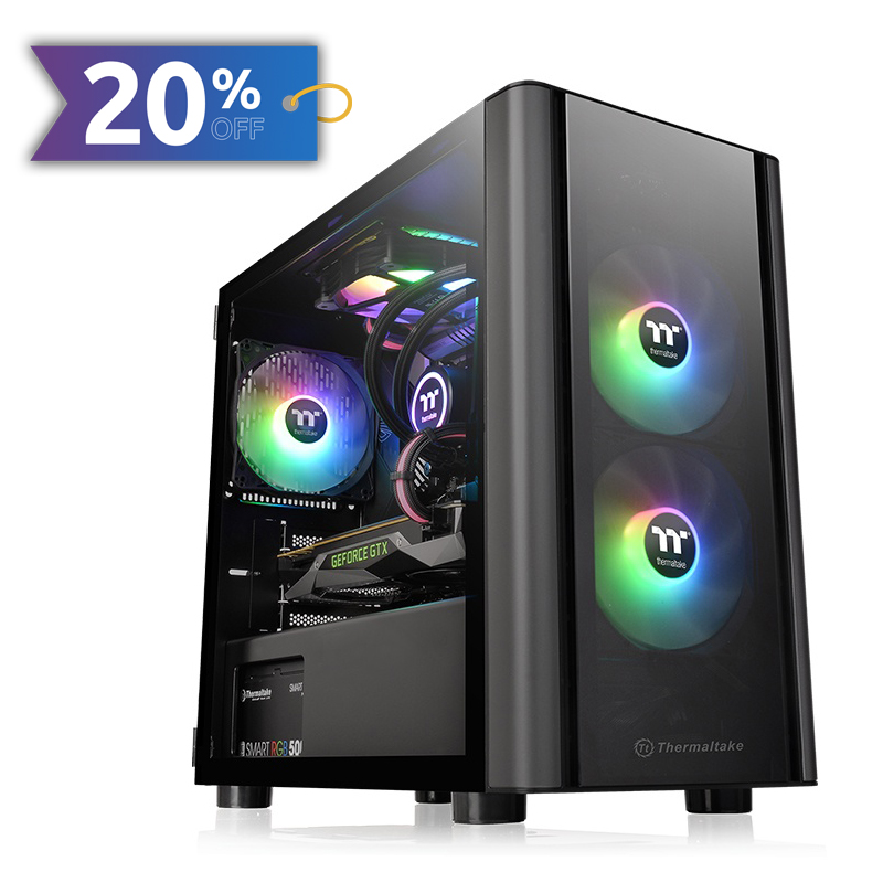 [101899] Gabinete TT V250 Mid-Tower TG ARGB Fan*3 RGB + Fan*1 (4025)