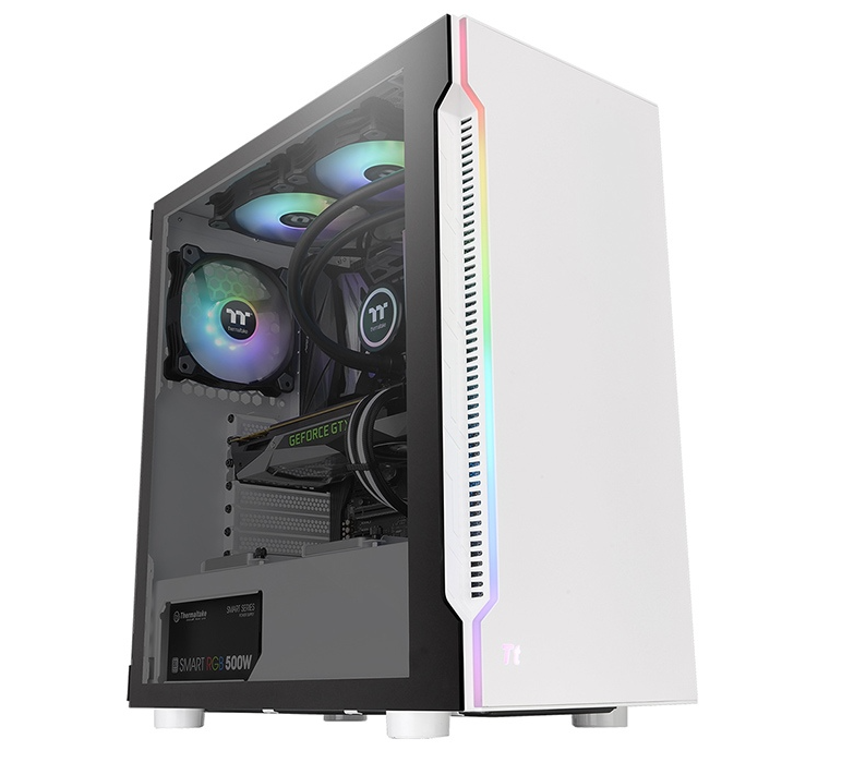 [101902] Gabinete TT H200 Mid-Tower TG Fan x1 White (1536)