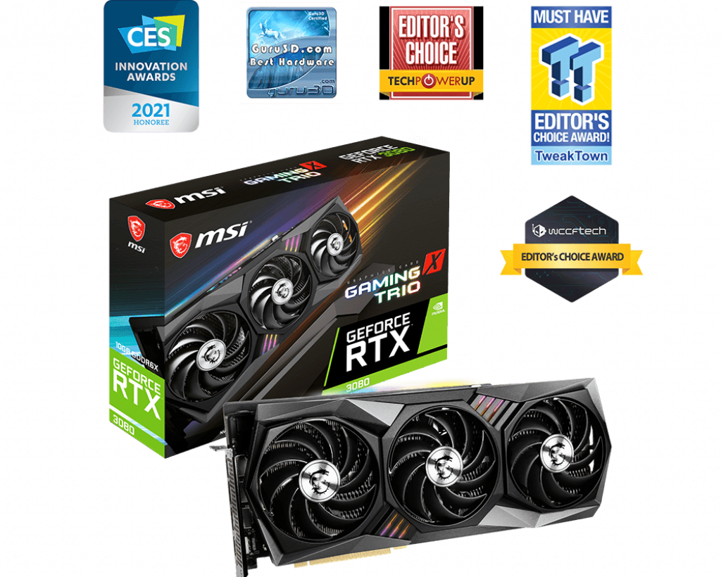 [102062] VGA MSI GeForce RTX 3080 GAMING X TRIO 10G (2544)