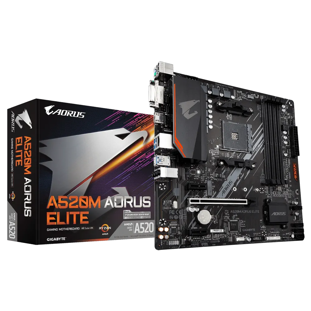 [102097] Mother GIGABYTE A520M AORUS ELITE sAM4 DDR4 (solo Ryzen 3ra Gen) (9782)