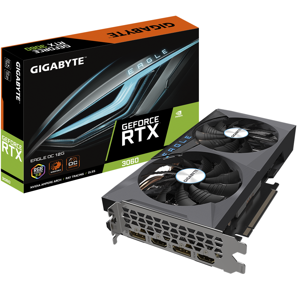 [102270] VGA Gigabyte GeForce RTX 3060 EAGLE OC 12G 2.0 LHR (9305)