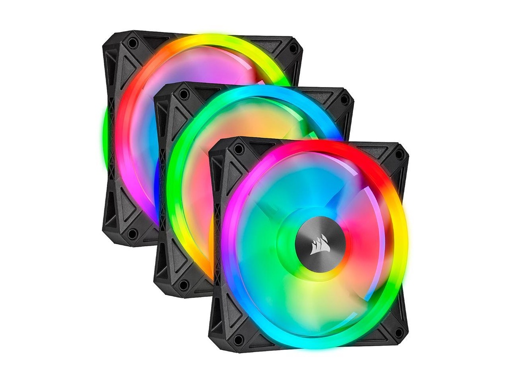 [102376] Fan Cooler Corsair iCUE QL120 RGB 120mm PWM Pack x3 w/Lighting Node CORE
