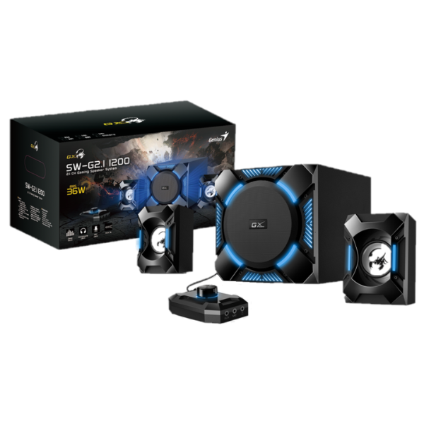 [100755] Parlantes Genius SW-G2.1 1200 BLK 100-24V