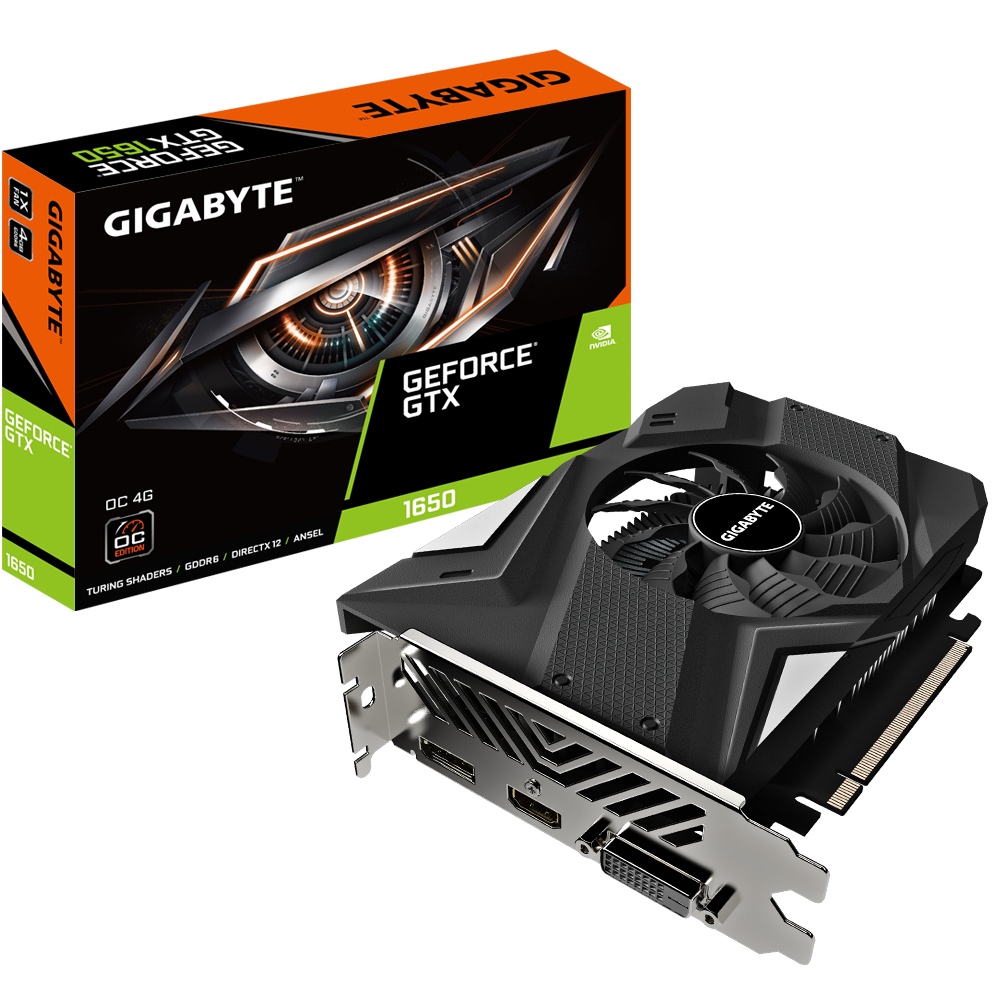 [102634] VGA Gigabyte GeForce GTX 1650 Rev 2.0 OC 4GD GDDR6 SINGLE FAN (6922)