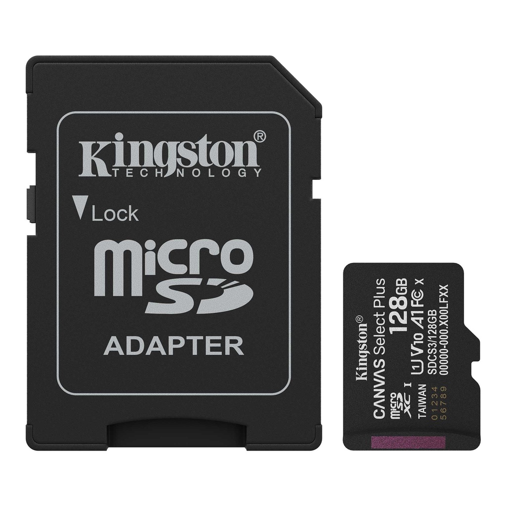 MicroSD KINGSTON 128 GB c/Adap Gen3 100MB/s Canvas S Plus CL10