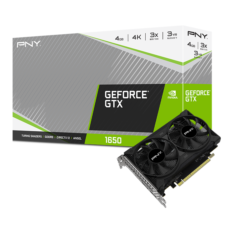 [102640] VGA PNY GeForce GTX 1650 4GB GDDR6 DUAL FAN (0076)