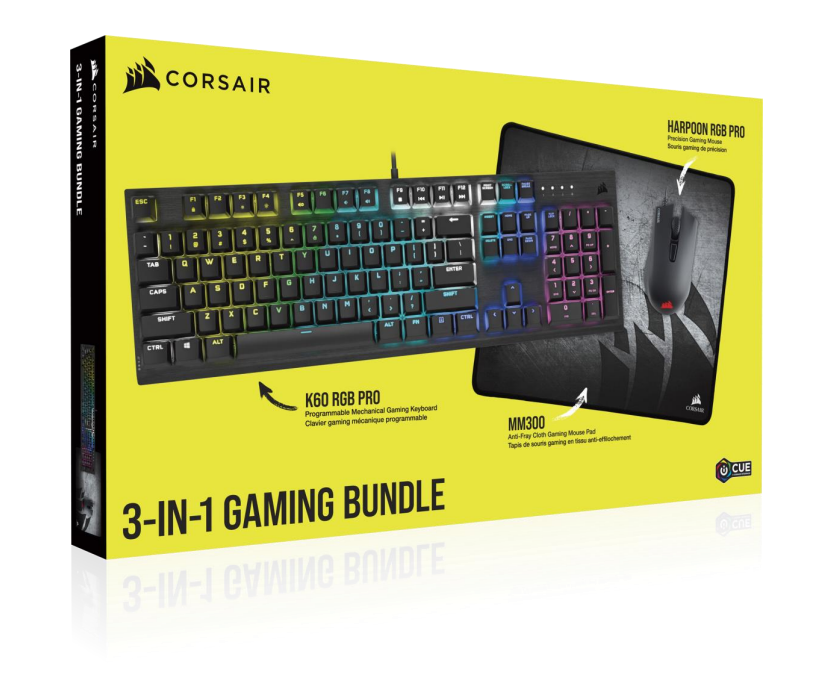 [102642] Teclado+Mouse+Pad Corsair K60 PRO RGB + HARPOON RGB + MM300 (8901)