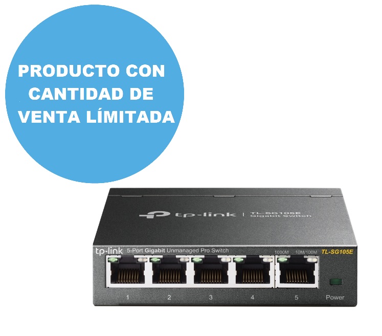[102718] TL-SG105E Switch 5P TpLink Smart Gigabit Acero (2037)