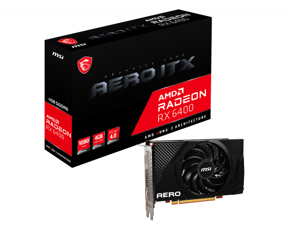 [102805] VGA MSI Radeon RX 6400 AERO ITX 4G (6920)
