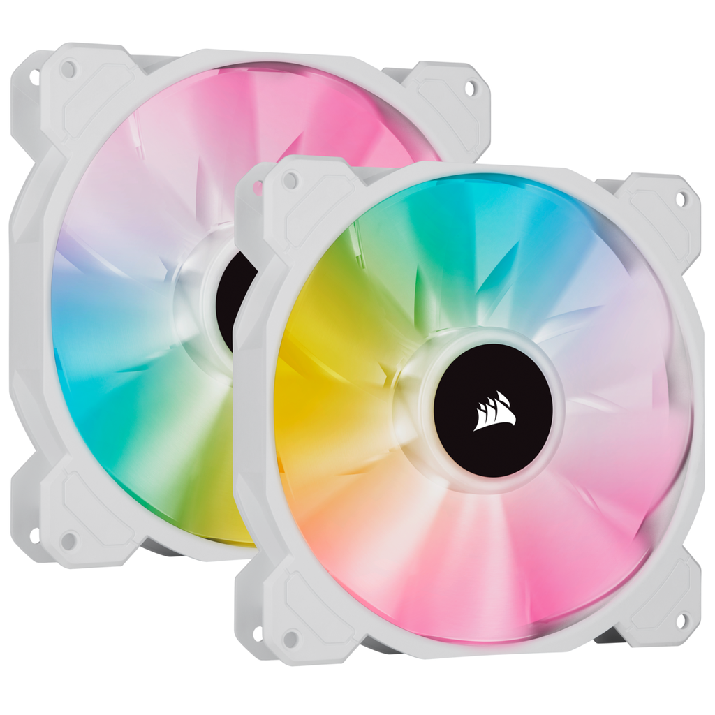 [102905] Fan Cooler Corsair iCUE SP140 RGB ELITE 140mm White PWM Pack x2 w/Lighting Node CORE (7790)