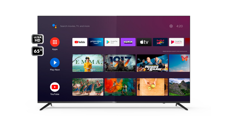 Televisión CANDY SMART TV LED 65 4K ANDROID 11 65GTV1400 (7352)
