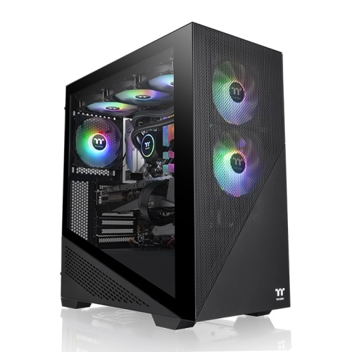 Gabinete TT Divider 370 Mid-Tower TG Fan x3 ARGB PWM Black