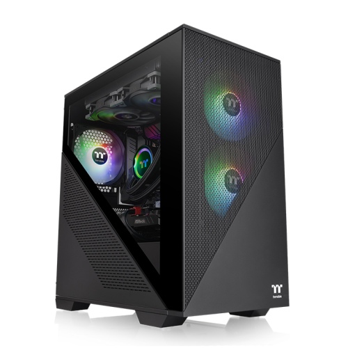 Gabinete TT Divider 170 Micro-Case TG Fan x2 ARGB PWM Black
