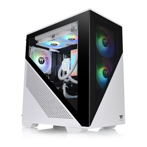 Gabinete TT Divider 170 Micro-Case TG Fan x2 ARGB PWM Snow White