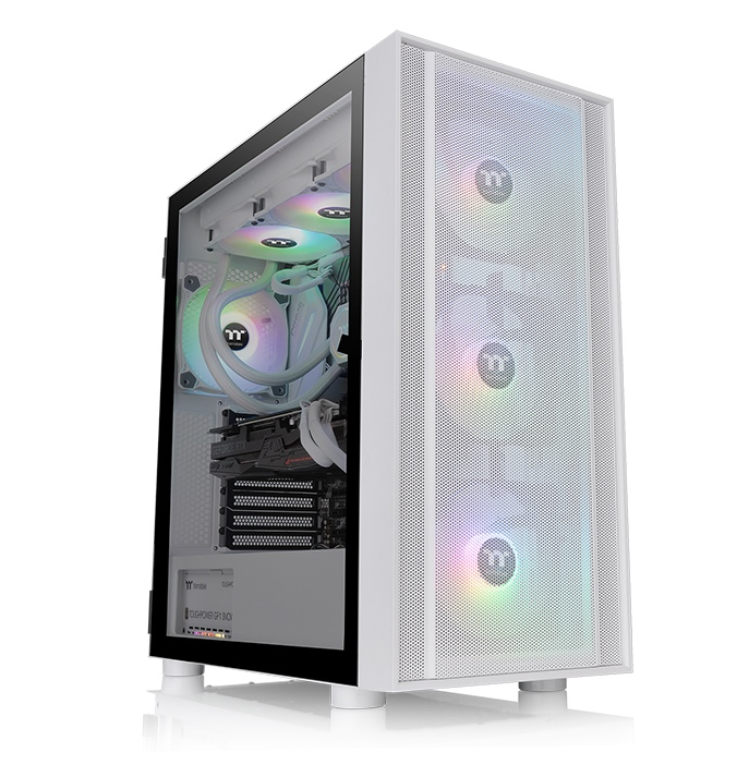 Gabinete TT H570 Mid-Tower TG Fan x3 ARGB Mesh Front Snow White (3690)