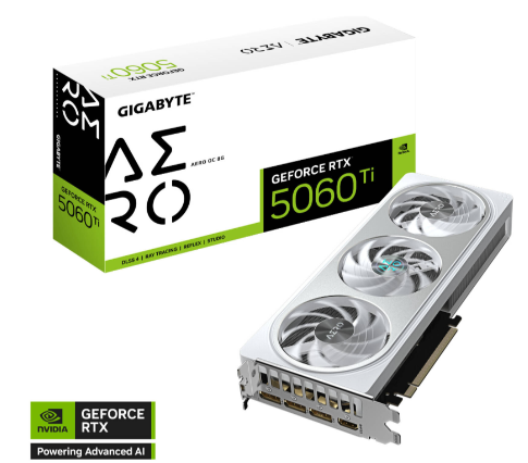 Placa de Video Gigabyte GeForce RTX 5060 Ti AEREO OC 8G