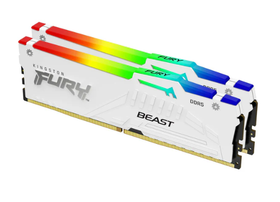Memoria DDR5 Kingston 32GB (2x16GB) 5600 MHz FURY Beast White RGB EXPO