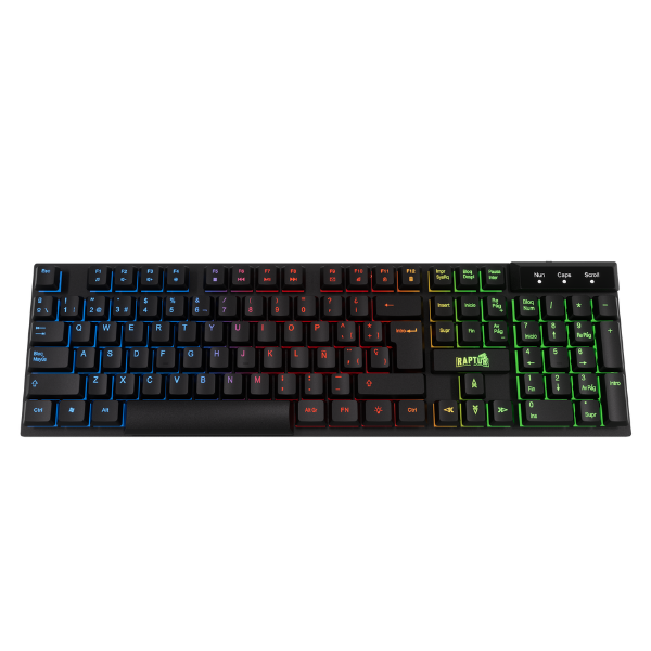 [103411] Teclado Raptor Fireclaw M1 Membrana Rainbow 7 colores