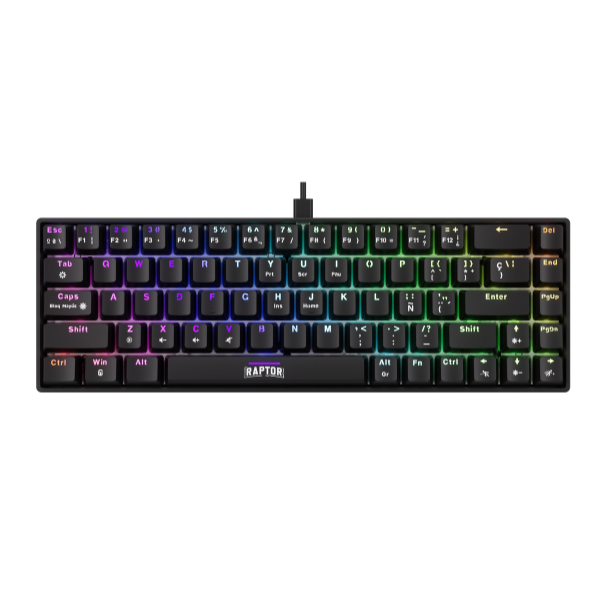 [103651] Teclado Raptor Fireclaw M68 Mecanico Retroiluminado Switch Red Outemu